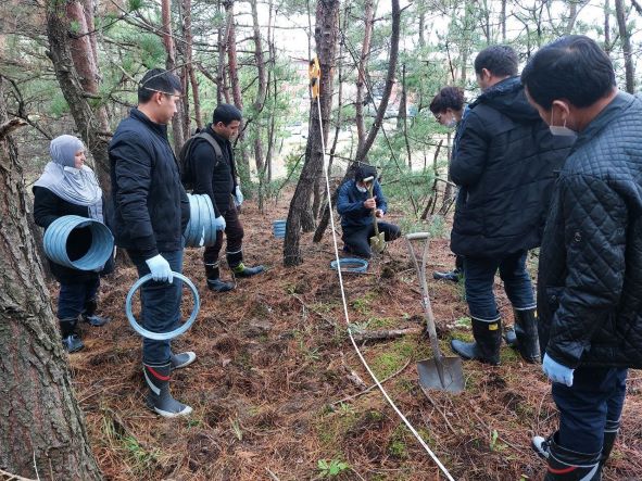 炭素フラックス計測実習の様子